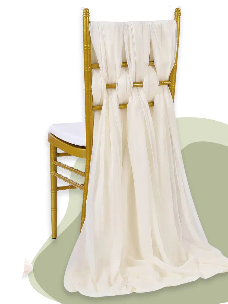 10pcs Wedding Chair Decors Chiffon Chair Sashes Wedding Party Banquet Event Baby Shower Valentine's Day Wedding Decor,30X180CM