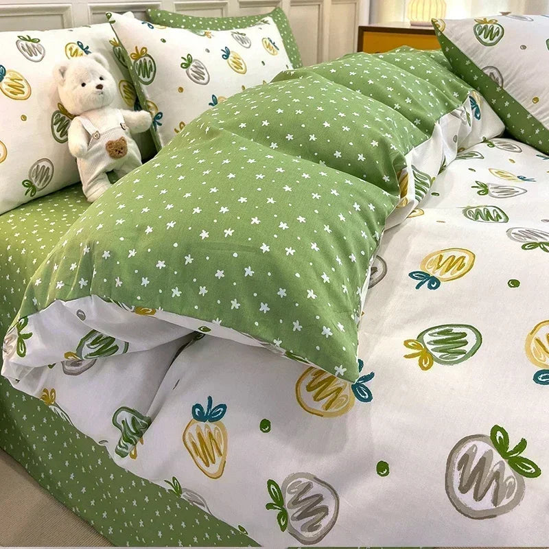 High-quality Home Pure Cotton Bedding Set 100% Cotton Skin-friendly Queen Duvet Cover Set with Sheets Comforter Cover Pillowcase