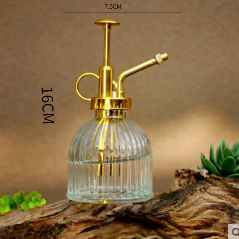 Glass Embossed Air Pressure Gardening Small Watering Can Disinfection Watering Bottle Household Glass Spray Bottle