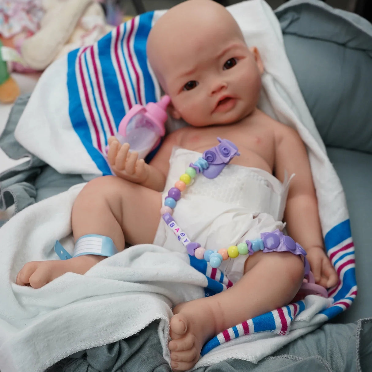 17" Micro Preemie Full Body Silicone Baby Doll "Harper"Lifelike Mini Reborn Doll Surprice Children Anti-Stress My Melody