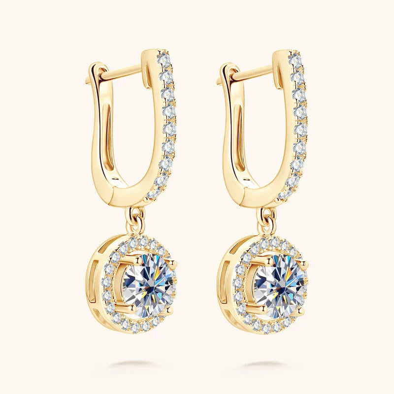 Anziw 2023 Women Hoops 925 Silver Gold Drop Earrings Dangle Real Moissanite Earring Original GRA Certified Wedding Jewelry Gifts