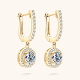 Anziw 2023 Women Hoops 925 Silver Gold Drop Earrings Dangle Real Moissanite Earring Original GRA Certified Wedding Jewelry Gifts