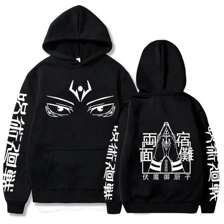 Anime Jujutsu Kaisen Hoodies Men Satoru Gojo Print Sweatshirt Autumn Winter Harajuku Hoody Hooded Streetwear Plus Size Hoodie