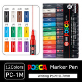 Japan Posca Marker Pen Set Non-Toxic Utilies Escolares Used On Multiple Materials Paper Cloth Glass Canvas Ceramic Plastic Safe