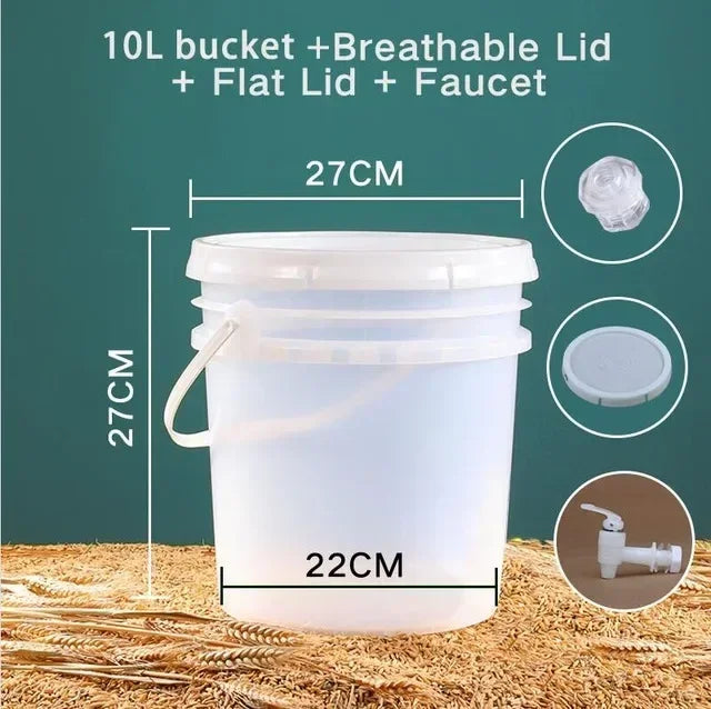 Brewing Beer With Home Fermentation Equipment Wine Bucket Kit Fermenter Container Airlock Making Barware & For