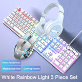 3-piece Set Gaming Keyboard Mouse Headphone Set Wired Backlight Game 104 Keys Keyboards 1600DPI Mice Headset Combos for PC Gamer