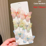 1pc Random Colorful Butterfly Hairpins Girl Hair Clips Barrettes Women Sweet Hair Ornament Rainbow Headwear Fashion Hair Accesso