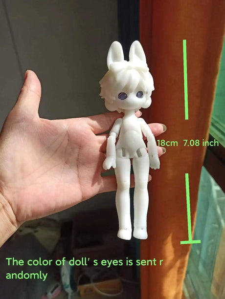 BJD girl's doll Bunny joint doll 18cm elf rabbit toy Kawaii DIY doll 3D printing toy free delivery project