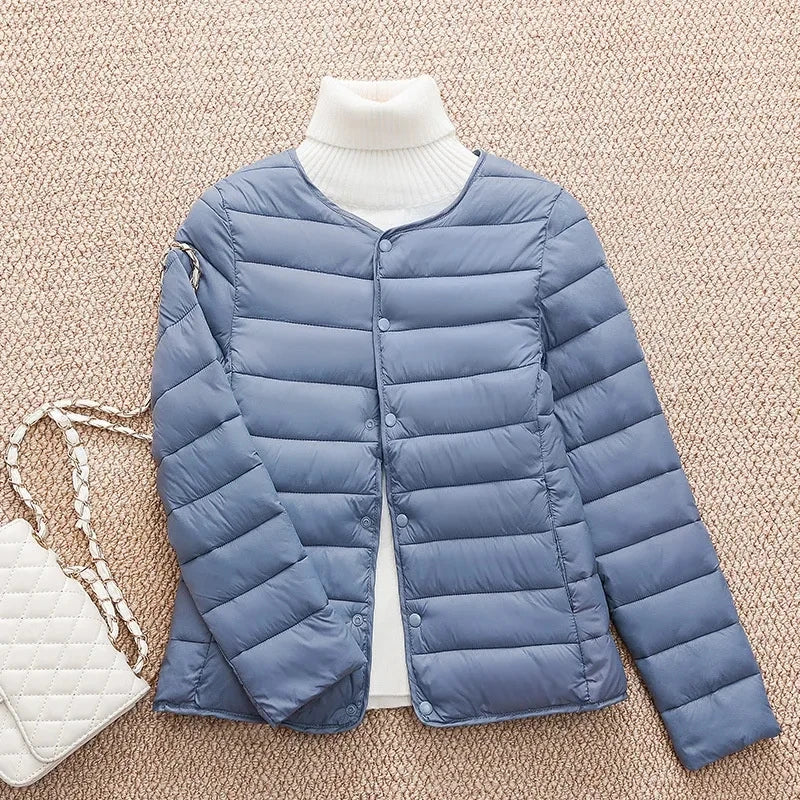 2023 New  Women Cotton Jacket Autumn Winter Ultra Light Parkas Down Cotton Jacket Casual Short Warm Portable Female Padded Coat