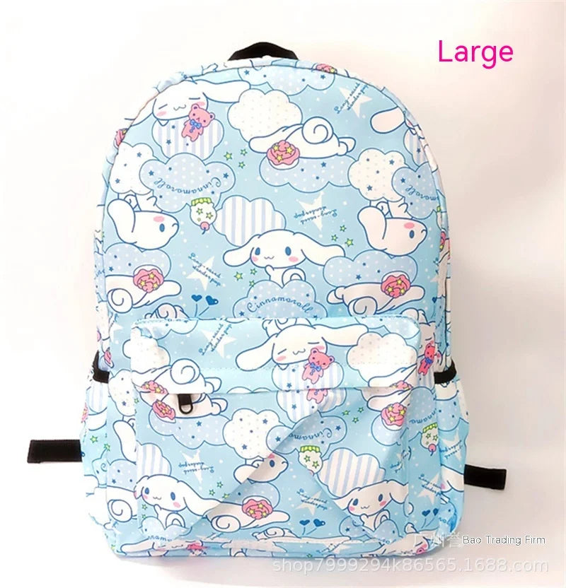 Sanrio Anime My Melody Kuromi Cinnamoroll Student Bag Backpack Parent-child Lightweight Tarp Backpacks For Children Kawaii Toys