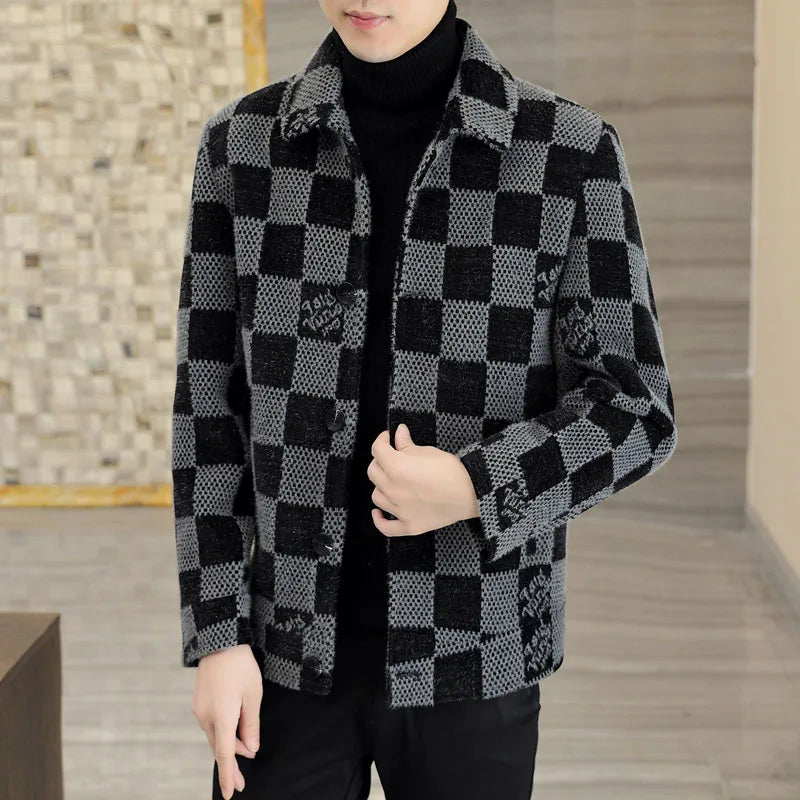 Autumn winter new mink velvet men's casual fashion comfortable coat lapel fashion short jacket trend jacket men's coat