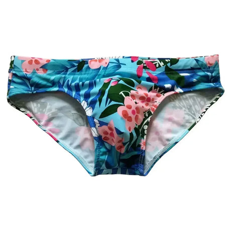 Mens Swim Briefs Swimwear Men Sexy Summer Swimsuit Push Up Low Waist Swimming Trunks Flower Print Surfing Beach Shorts Beachwear