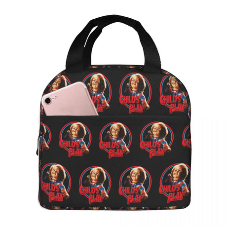 He Wants You For A Best Friend Chucky Lunch Bags Horror Portable Insulated Cooler Child's Play Thermal Picnic Work Lunch Box