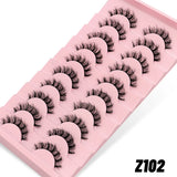 GROINNEYA Natural Long 10 Pairs 3D Mink False Eyelashes Fake Lashes Makeup Kit Mink Lashes Cat Eye lashes Short Eyelashes