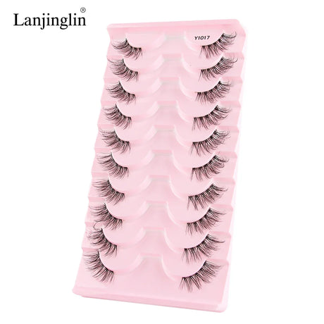 Half Eye Lashes 2/20 Boxes Natural Long Wholesale 3D Mink Lashes Clear Band Eyelash Extensions Makeup Tools Faux Cils maquillaje