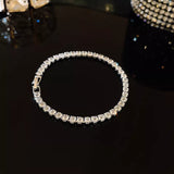 Full of Rhinestones Adjustable 18K Gold Plated Stainless Steel Bracelet For Women 2022 New Trendy Square Zircon Bracelet Jewelry