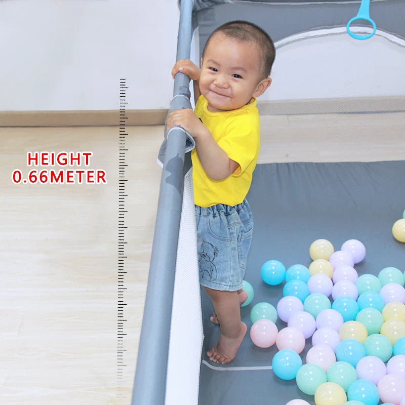 150*180CM Baby Playpen for Children Safety Barrier Fence Toddler Non-Slip Playground Sponge Anti-Collision Double Door Ball Pool