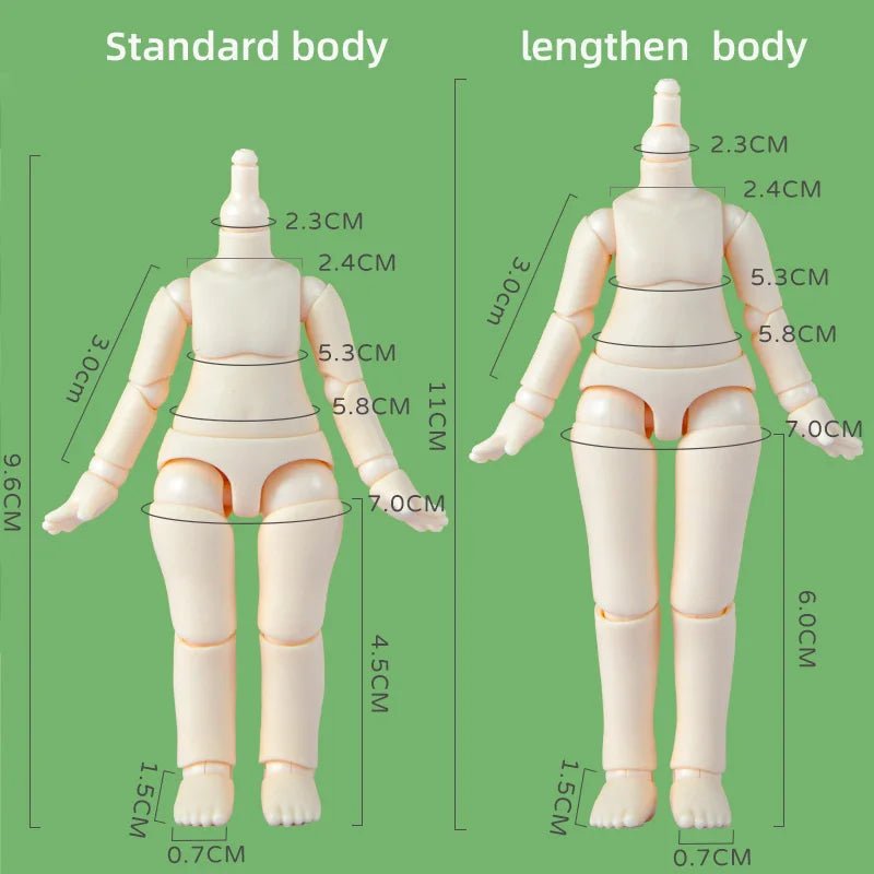 New YMY Body Joint Doll DIY Boy girl Body for obitsu 11, GSC Head, Ob11,1/12BJD Doll Accessories Toy Replacement Joint Hand