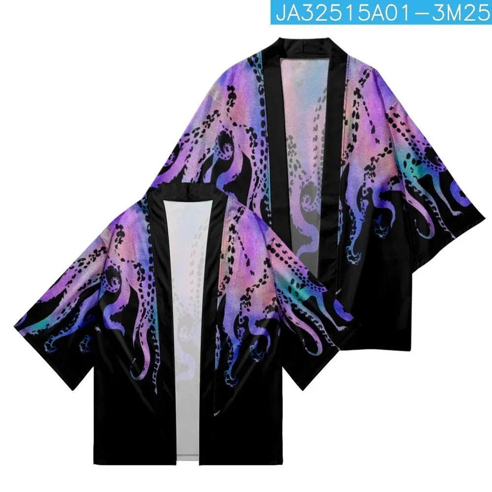 Plus Size XXS-6XL animal Print Loose Japanese Streetwear Cardigan Women Men Harajuku Haori Kimono Cosplay Top Shirts Yukata