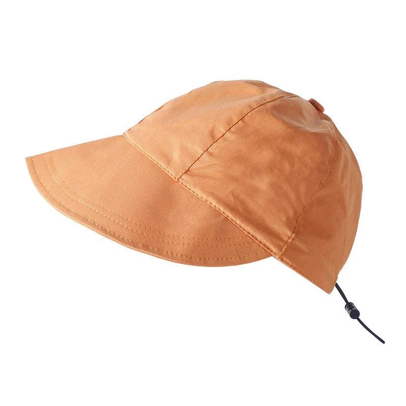 Foldable Wide Brim Ponytail Sun Hat Drawstring Adjustable Cap  Summer Quick-dry Visor Fisherman CapFor Women Beach Hat