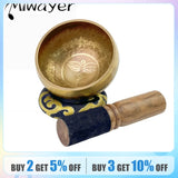 Miwayer Tibetan Singing Bowl Set Divine Eye Unique Gift Helpful for Meditation Yoga Stress Relief Prayer and Mindfulness