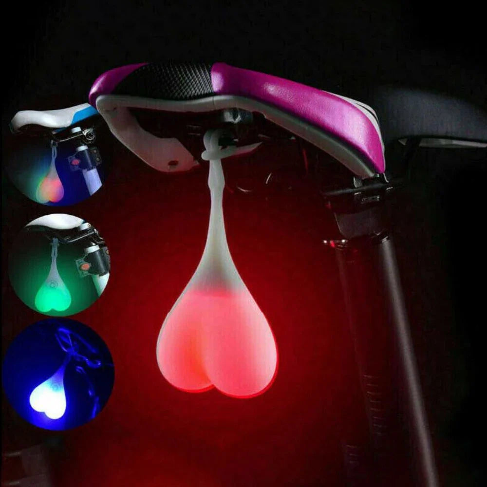 Bicycle Back Rear Tail LED Light Silicone Bike Bicycle Back Rear Tail Cycling LED Light Heart Ball Egg Lamp Bicycle Accessories