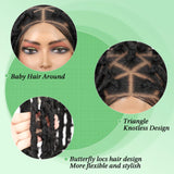 Kaylss 48" Full Double Lace Knotless Locs Braided Wigs for Women Black Butterfly Large Triangle Knotless Twisted Cornrow Braide