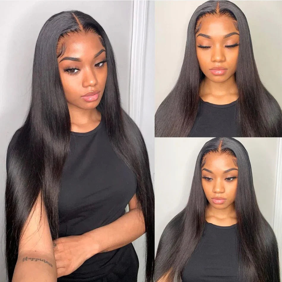 Cranberry  Straight Hair Bundles With Closure 100% Remy Peruvian Human Hair Bundles With Closure Middle Part 4x4 Lace Closure