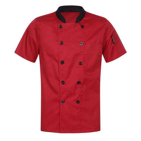 Unisex Chef Restaurant Jacket Short Long Sleeve Double-Breasted Chef Coat Men Women Canteen Hotel Kitchen Bakery Work Uniform