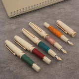 Brand JinHao 82 Mini Fountain Pen Acrylic Plastic Ink Pen Spin Golden EF F M Nib Stationery Office School Supplies Writing Gift