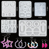 16 Styles Epoxy Casting Molds Set Silicone UV Casting Tools Kits Resin Casting Molds For Jewelry Making DIY Earring Findings