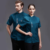 Chef Uniform Short Sleeve Restaurant Cook Coat Women Baker Hotel Kitchen Canteen Waiter Clothes