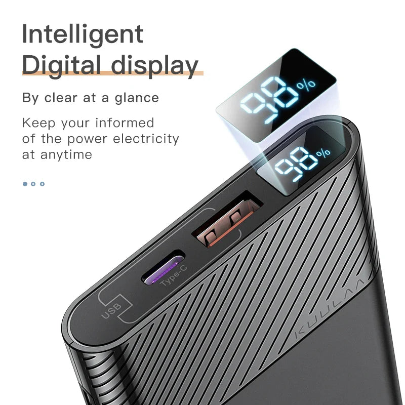 KUULAA Power Bank 10000mAh QC PD 3.0 PoverBank Fast Charging PowerBank 10000 mAh USB External Battery Charger For iPhone 15 14