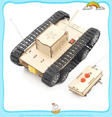 Remote Control Stem Educational Toy Tank Model Technology Experimental Science Wooden Steam DIY Assemble Puzzle Teaching Aids