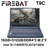 FIREBAT T9C 16.1 Inch Intel i5-11400 RTX 3070 DDR4 M.2 16G RAM 512GB SSD 144Hz Wifi6 BT5.1 Gaming Notebook Laptop