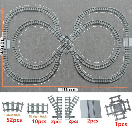 City Train Tracks Forked Flexible Railway Bridge Rail Viaduct Buliding Block Toy Straight Cruved Soft Track Bricks Leduo Gift