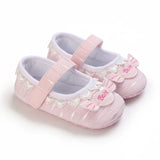 Summer Fashion Newborn Pink Baby Shoes Non-slip Cloth Bottom Shoes For Girls Elegant Breathable Leisure Baby First Walking Shoes