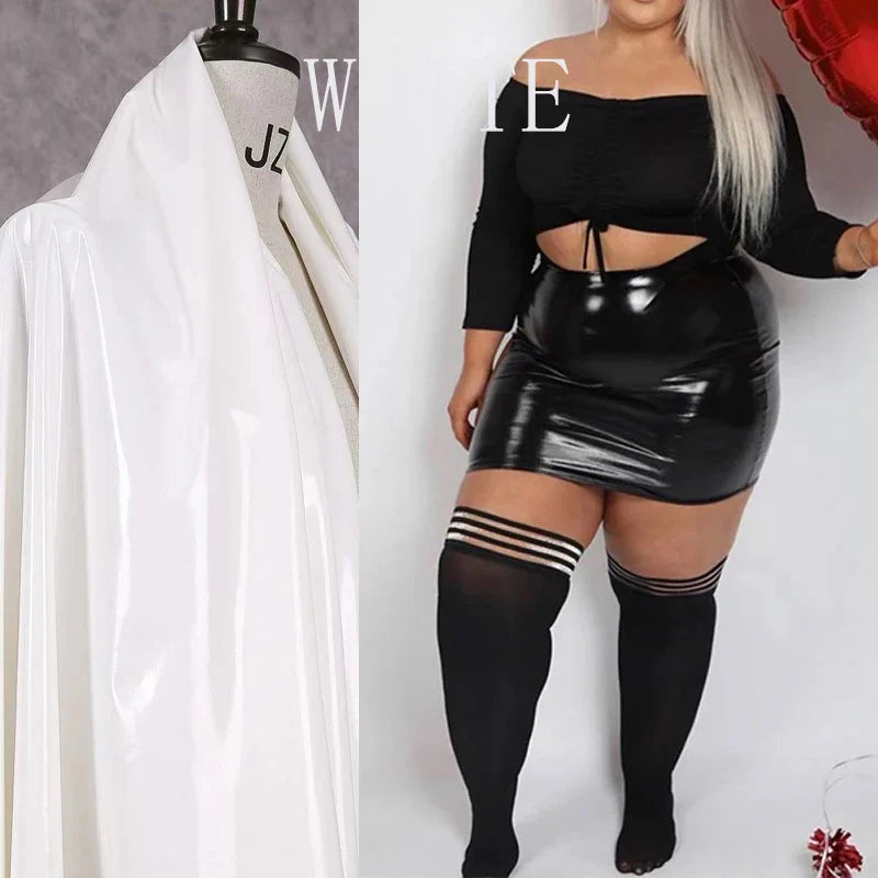 High Waist Faux Latex Mini Skirts Women Plus Size Bodycon Leather Skirt Ladies Large Size Clothing 7XL 8XL 9XL 10XL New Custom