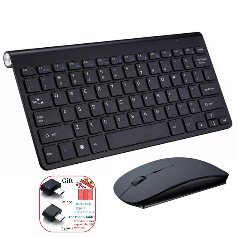 Spanish Hebrew Korean Thai Wireless Keyboard Mouse Combo 2.4G Mini Portable Wireless Keyboard and Mouse for Windows Mac Android