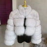 New Ladies Natural Fox Fur Cropped Plus Stand Collar Fur Jacket Women Winter Fashion Warm Fur Jacket 100% Genuine Fox Fur