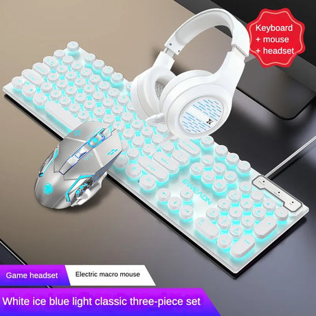 Cool Backlit Floating Button Design 104 Keys Waterproof And Dustproof Ergonomic Gamer Mouse And Keyboard And Headset Kit