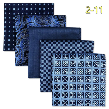 5 Pieces Colorful Assorted Mens Pocket Square Silk Classic Handkerchief Set Gift