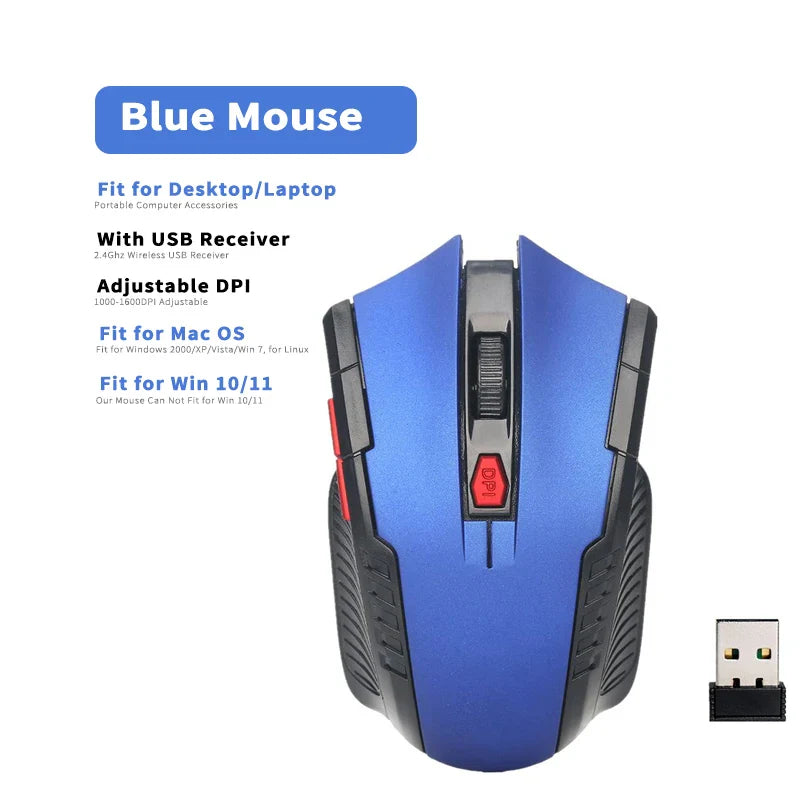 2.4GHz Wireless Mouse Optical Mice with USB Receiver Gamer 1600DPI 6 Buttons Mouse For Computer Laptop Accessories Mouse Gamer