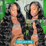 180% 30 34 Inch Body Wave 13x4 HD Transparent Lace Frontal Wig Pre Plucked Human Hair Brazilian 13x6 Lace Front Wig For Women