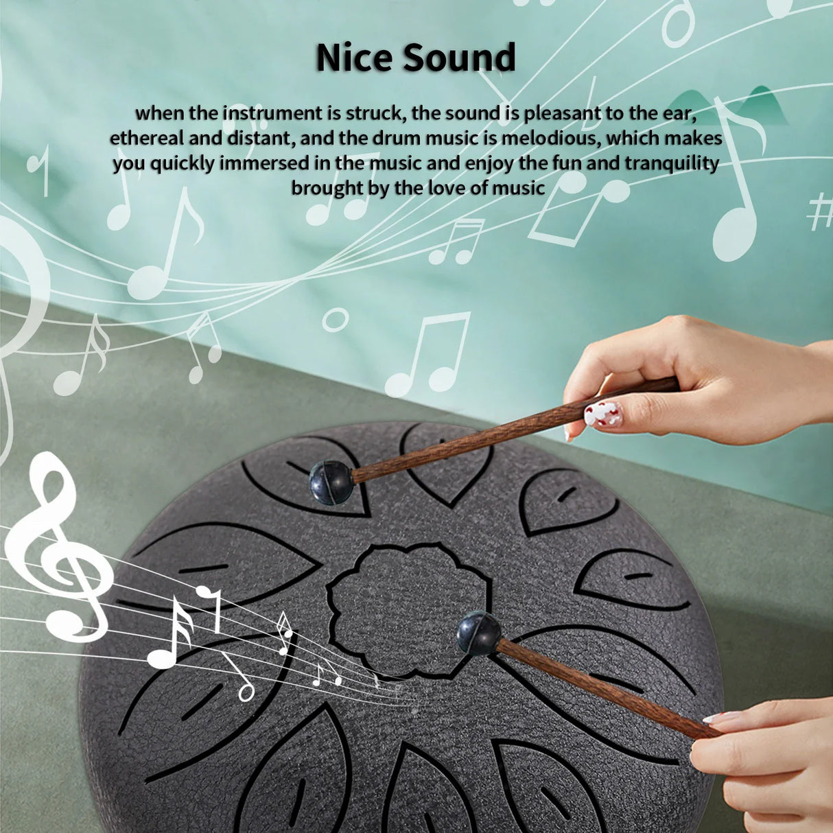 6-Inch Steel Tongue Drum 11 Notes Handpan Drum C Key Drum Mallet Finger Picks Percussion Musical Instruments for Meditation Yoga