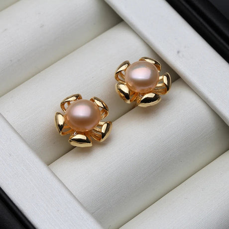 Genuine Cultured Freshwater Pearl Earring 925 Silver,Wedding Cute White Pearl Stud Earrings Girl Birthday