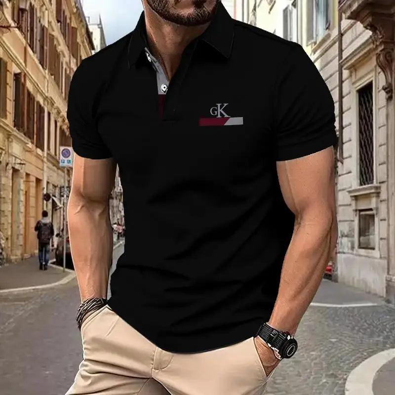 mens polo shirt new striped business polo shirt summer short sleeve tops peplum trend mens polo shirt oversized clothing