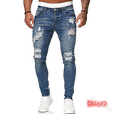 Men's Jeans 2022 New Men's Casual Pants Ripped Spring And Autumn Sports Jeans Pocket Straight Street Run Soft Denim Neutral Slow