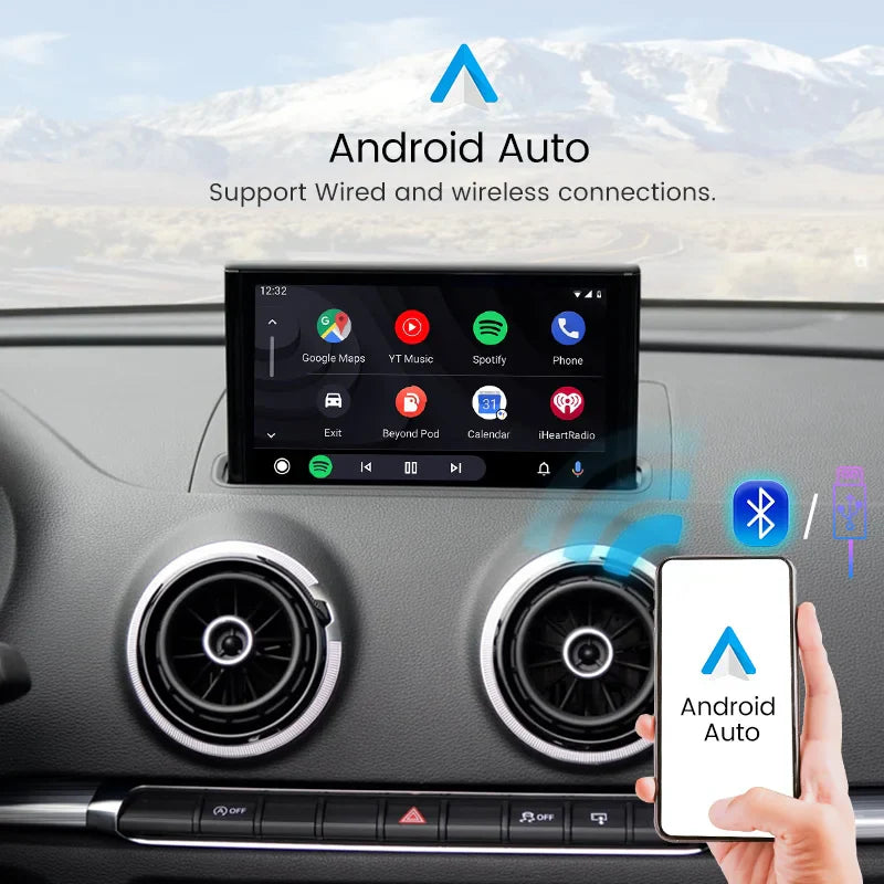 MEKEDE Car Ai BOX For Audi A3 A4 A5 Q2 Q5L Q7 MIB Wireless Carplay Interface Module Android Auto Intelligent System Decoder Box