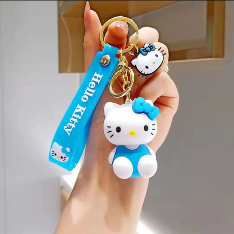 Kawaii Sanrio Hello Kitty Keychain Cartoon Doll Cute Kitty Pvc Key Chain Soft Rubber Car Key Ring Women Bag Pendant Girl Gift